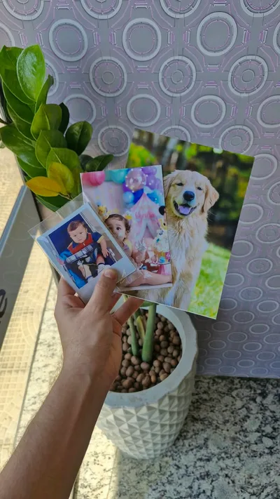 Fotos reveladas em papel Kodak, prontas para retirar