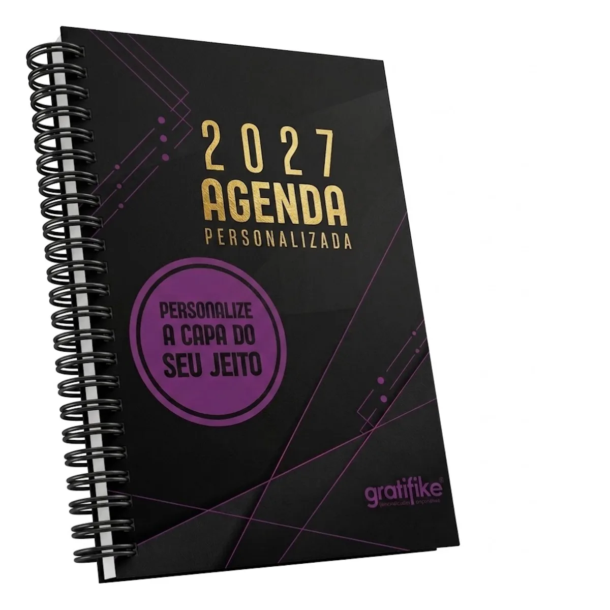 Agenda Personalizada Capa Dura 2027 com Logomarca 15x21 Tradicional
