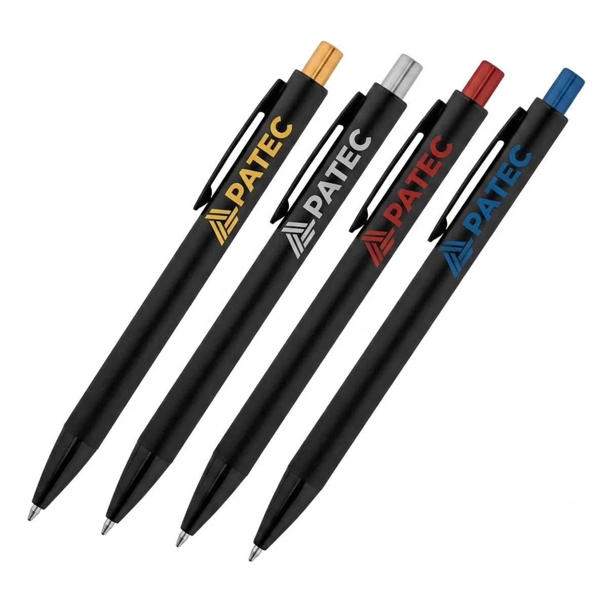 Caneta Preta detalhe colorido personalizada com logo