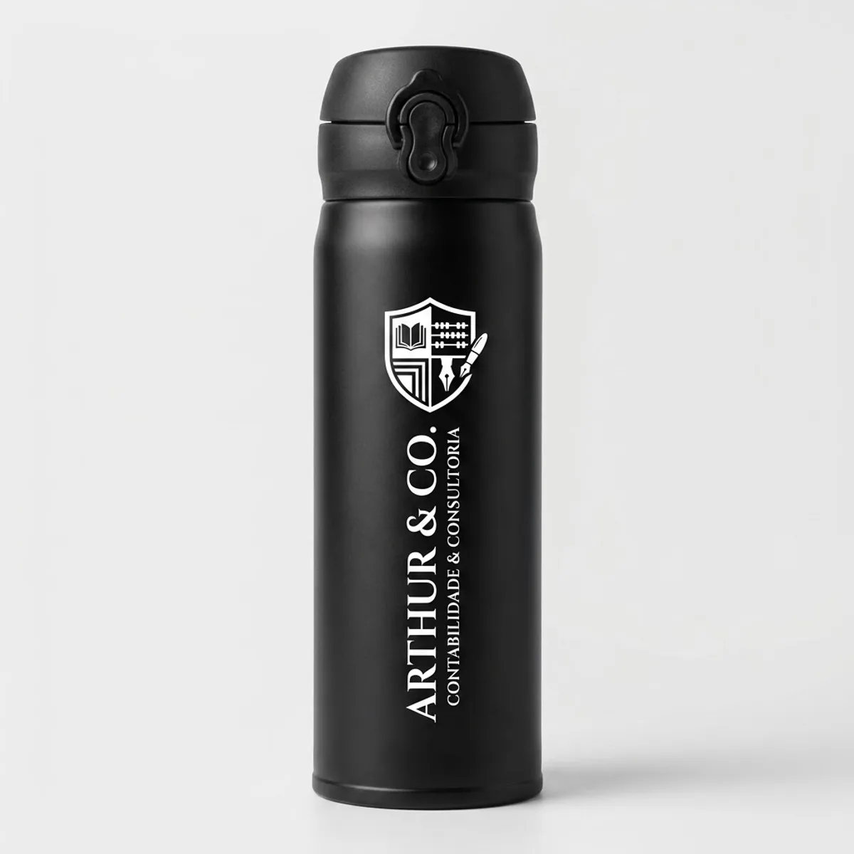 Garrafa Térmica 400ml tampa botão personalizada com logo