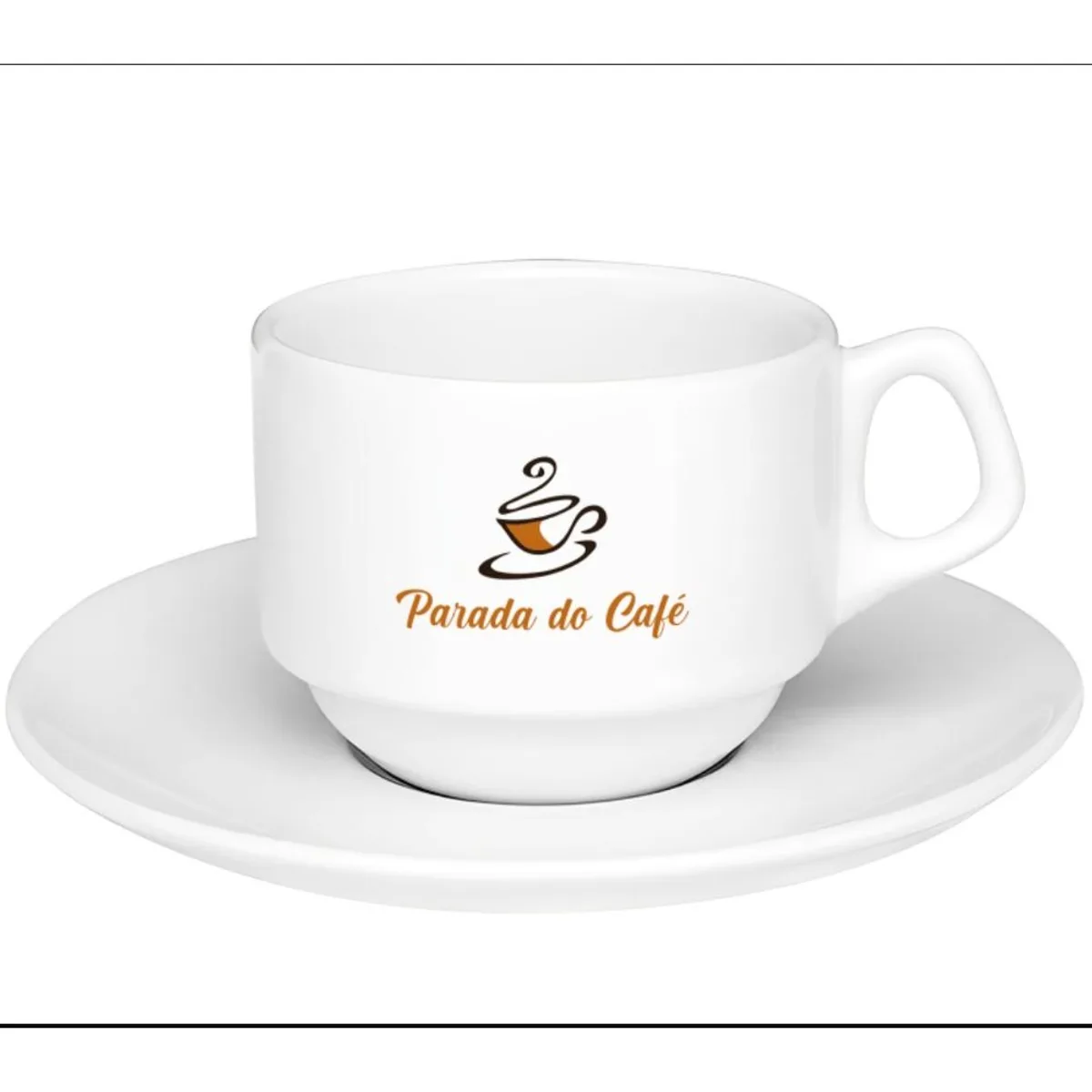 Xícara Porcelana 200ml c/ pires personalizada com logo