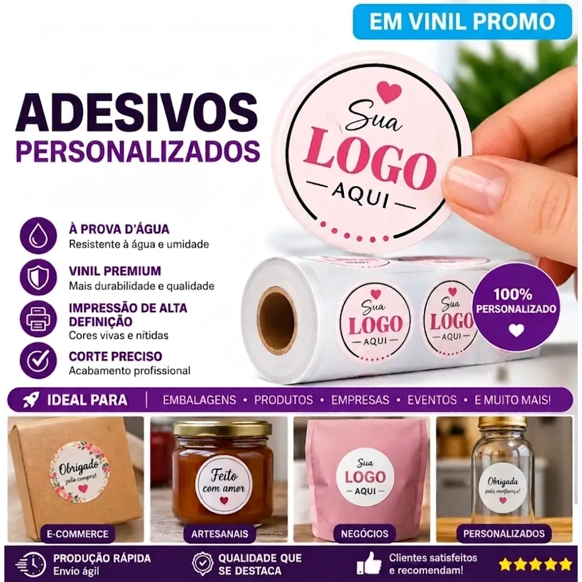 Adesivo Personalizado em Vinil Promo com Logomarca