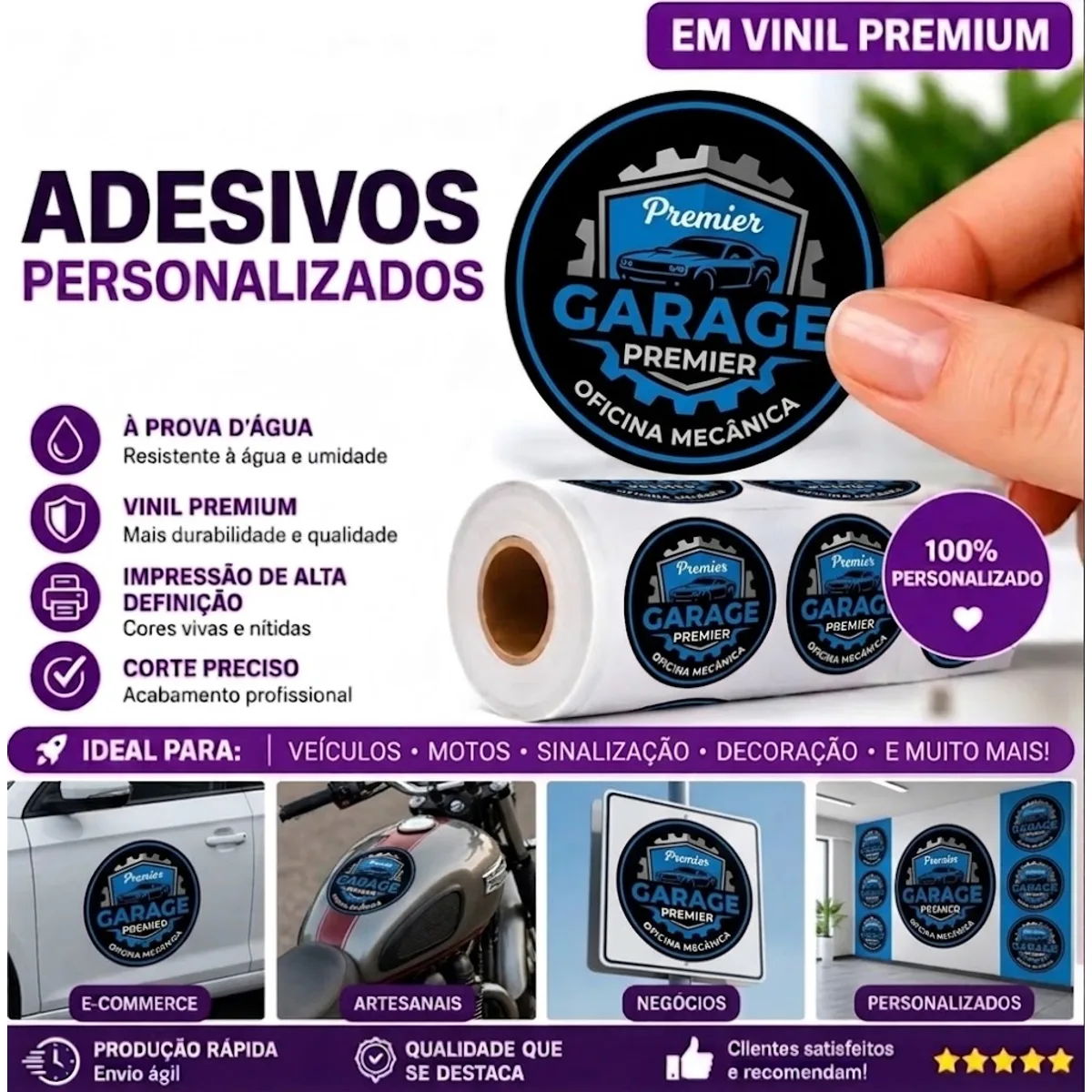 Adesivo Personalizado em Vinil Premium com Logomarca