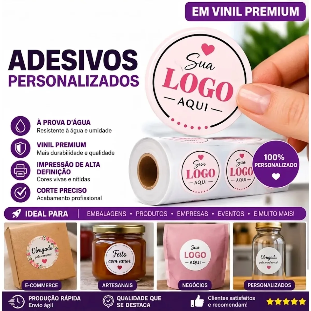 Adesivo Personalizado em Vinil Premium com Logomarca — foto 2