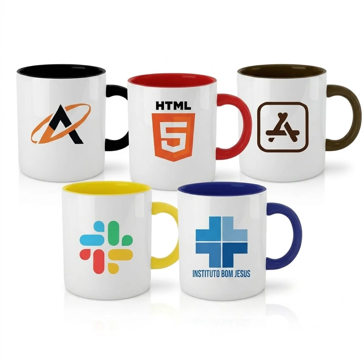 Canecas Coloridas cerâmica 325ml personalizado com logo