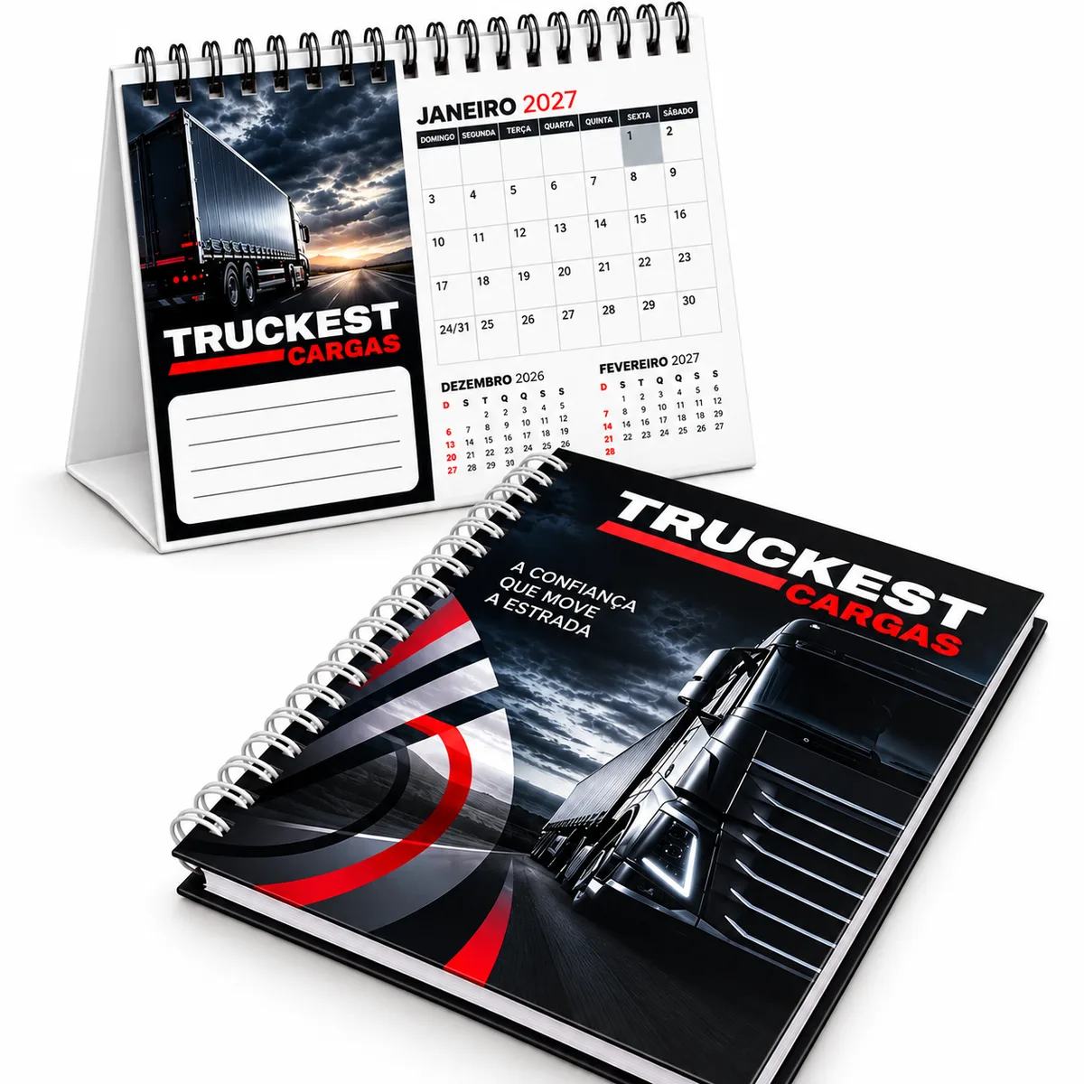 Kit Agenda 2027 + Calendário Base Rígida personalizado com logo