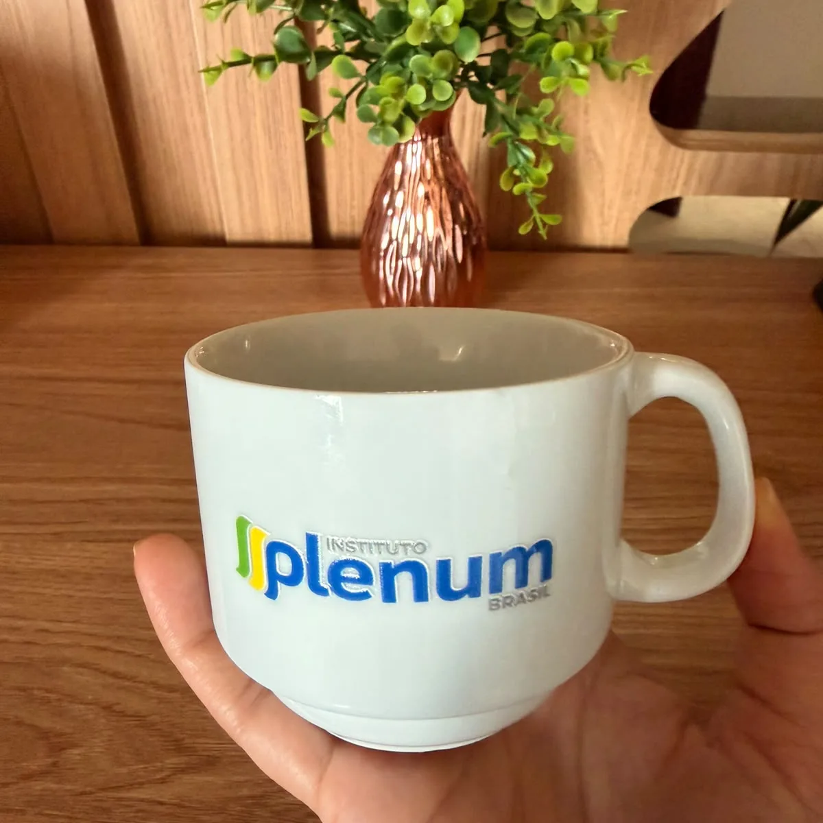 Xícara de Cerâmica 180ml Personalizada com Logomarca  com a logomarca da empresa